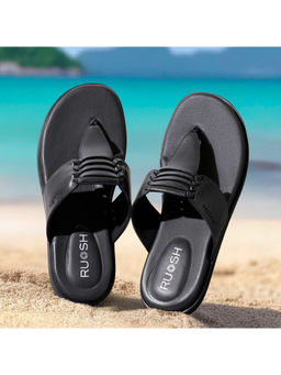Ruosh - The Indo Black Men Casual Slip On Sandals