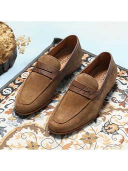Ruosh - The Koko Tan Men Formal Suede Slip-On Loafers