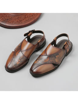 Ruosh - The Peshwa Tan Men Casual Peshawari Sandals