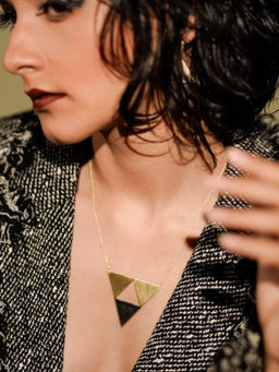 Divas Mantra - 92.5 Sterling Silver Commune Necklace with Matte Gold