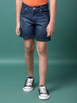 CRIMSOUNE CLUB - Boy's Navy Blue 100% Cotton Denim Shorts