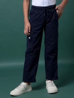CRIMSOUNE CLUB - Boy's Navy Blue 100% Cotton Cargo Trousers