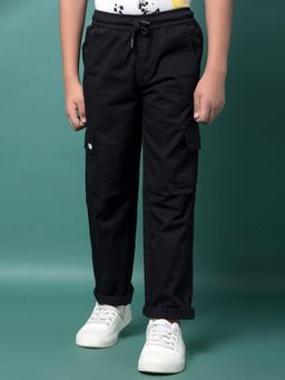 CRIMSOUNE CLUB - Boy's Black 100% Cotton Cargo Trousers