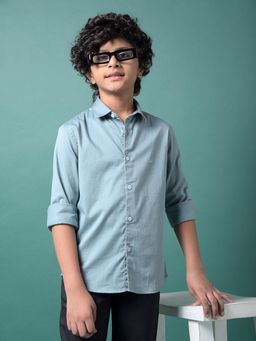 CRIMSOUNE CLUB - Boy's Solid Blue Shirt