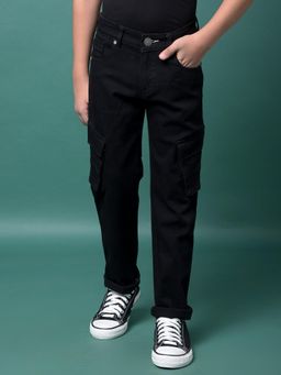 CRIMSOUNE CLUB - Boy's Black Cargo Jeans