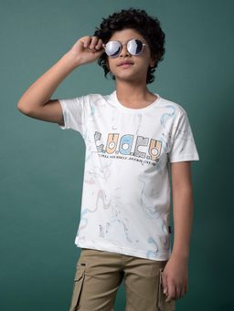 CRIMSOUNE CLUB - Boy's White Printed T-Shirt