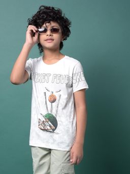 CRIMSOUNE CLUB - Boy's White Printed T-Shirt