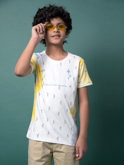 CRIMSOUNE CLUB - Boy's White Printed T-Shirt