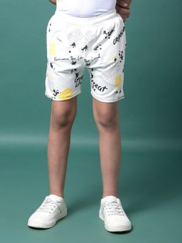 CRIMSOUNE CLUB - Boy's White Typographic Print Shorts
