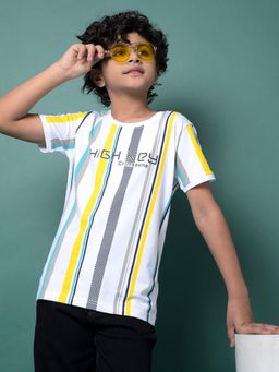 CRIMSOUNE CLUB - Boy's Multi-Color Vertical Stripes T-Shirt