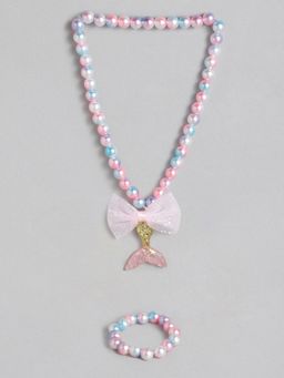 EL REGALO - Kids Girls Jewellery Necklace and Bracelet Combo Multi Color (Set of 2)