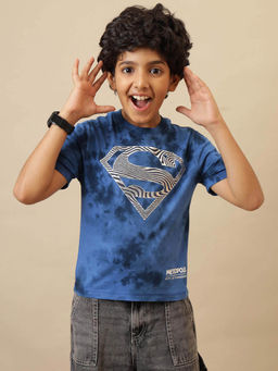 Kidsville - Blue Official Superman Printed Regular Fit T-Shirt
