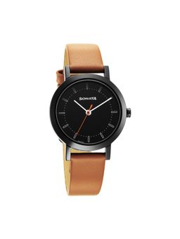 Sonata - 8174Nl03 Ladies Essentials Black Dial Analog Watch for Women