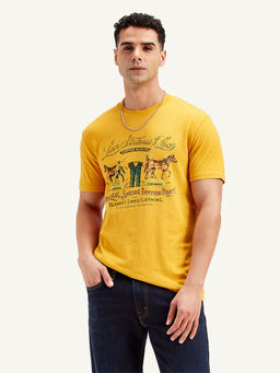 Levi's - Yellow Printed Slim Fit T-Shirt