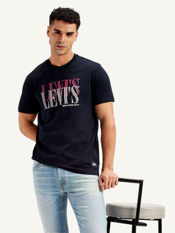 Levi's - Navy Blue Printed Slim Fit T-Shirt