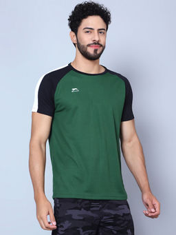 Shiv Naresh - Green Colorblock Fitted Fit T-Shirt