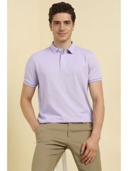 Allen Solly - Purple Solid Regular Fit Polo T-Shirt