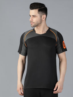 Shiv Naresh - Black Colorblock Fitted Fit T-Shirt