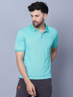 Shiv Naresh - Green Solid Fitted Fit Polo T-Shirt