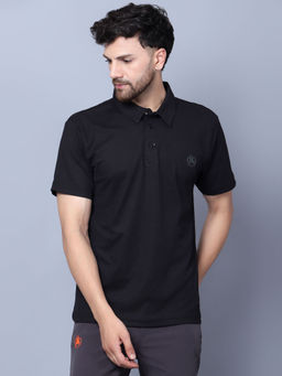 Shiv Naresh - Black Colorblock Fitted Fit Polo T-Shirt