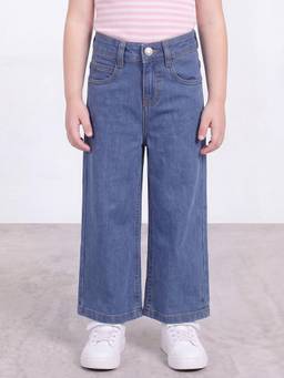 R&B - Girls Mid Blue Regular Fit Mid Rise Denim Jeans