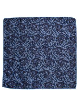 The Tie Hub - Paisley Navy Blue Microfiber Pocket Square