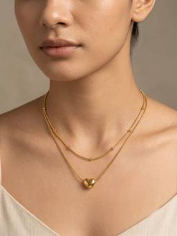 RACHIVA - 18K Gold Plated Layered Heart Necklace