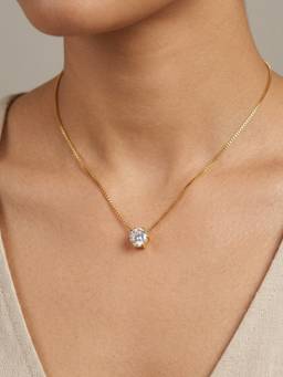 RACHIVA - 18K Gold Plated Solitaire Necklace