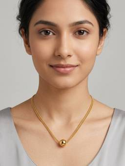 RACHIVA - 18K Gold Plated Double Chain Ball Necklace
