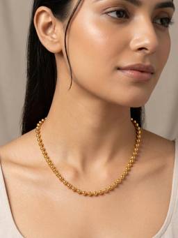RACHIVA - 18K Gold Plated Ball Chain Necklace