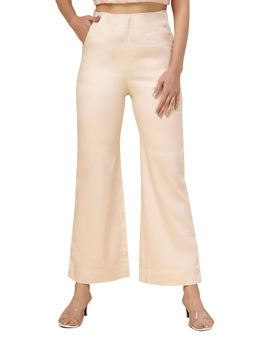 Bottoms.Love - Women Off White Regular Fit High Waist Pant