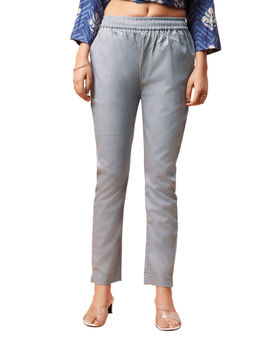 Bottoms.Love - Women Grey Regular Fit Solid Pant