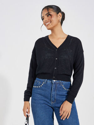 Classic Style Golden Button Cardigan