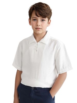 RARE ONES White Solid Regular Fit Polo T-Shirt - Rare Ones By Rare Rabbit