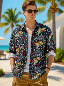 Bewakoof - Men's Multi-Color All Over Printed Oversized Shirt