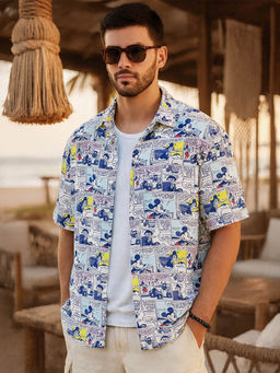 Bewakoof - Men's Multicolor All Over Printed Oversized Shirt