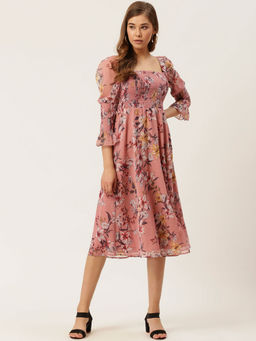 Twenty Dresses by Nykaa Fashion - Pink Slipping Into Refreshing Floral Dress