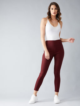 DOLCE CRUDO - Maroon Solid Tregging