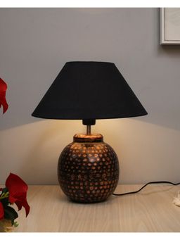 Homesake - Antique Table Lamp Ginger Jar Black Shade
