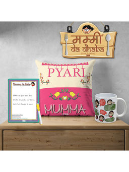 Indigifts - Cushion & Mini Wall Hanging, Coffee Mug, Fridge Magnet, Mothers Day Gift