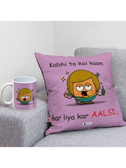 Indigifts - Friendship Day Cushion with Filler & Coffee Mug