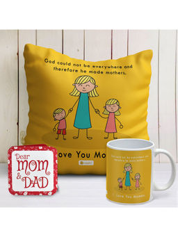 Indigifts - Mother a God's Gift to Child Personalized Coffee Mug and Cushion Cover