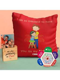 Indigifts - Cushion Cover , Wooden Photo Table Décor