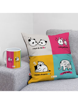Indigifts - Indigifty Multi Colour Printed Small Cushion & Mug, Mothers Day Gift