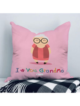 Indigifts - Grandmom Portray Pink Cushion Cover, Mothers Day Gift