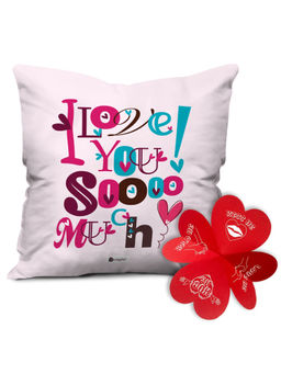 Indigifts - Valentine Gifts Soft Poly Satin Cushion Cover with Filler
