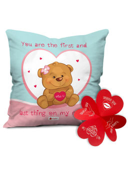 Indigifts - Valentine Gift Cotton Cushion Cover with Filler