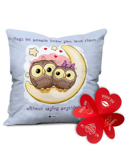 Indigifts - Valentine Gifts Fiber Cushion Cover with Cotton Filler