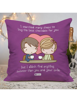 Indigifts - Valentine Day Gift Cushion Cover 12X12 Inches with Filler, Valentine Gifts, Love Gift