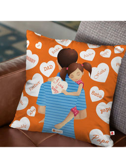 Indigifts - Dad Birthday Gifts Orange Cushion Cover